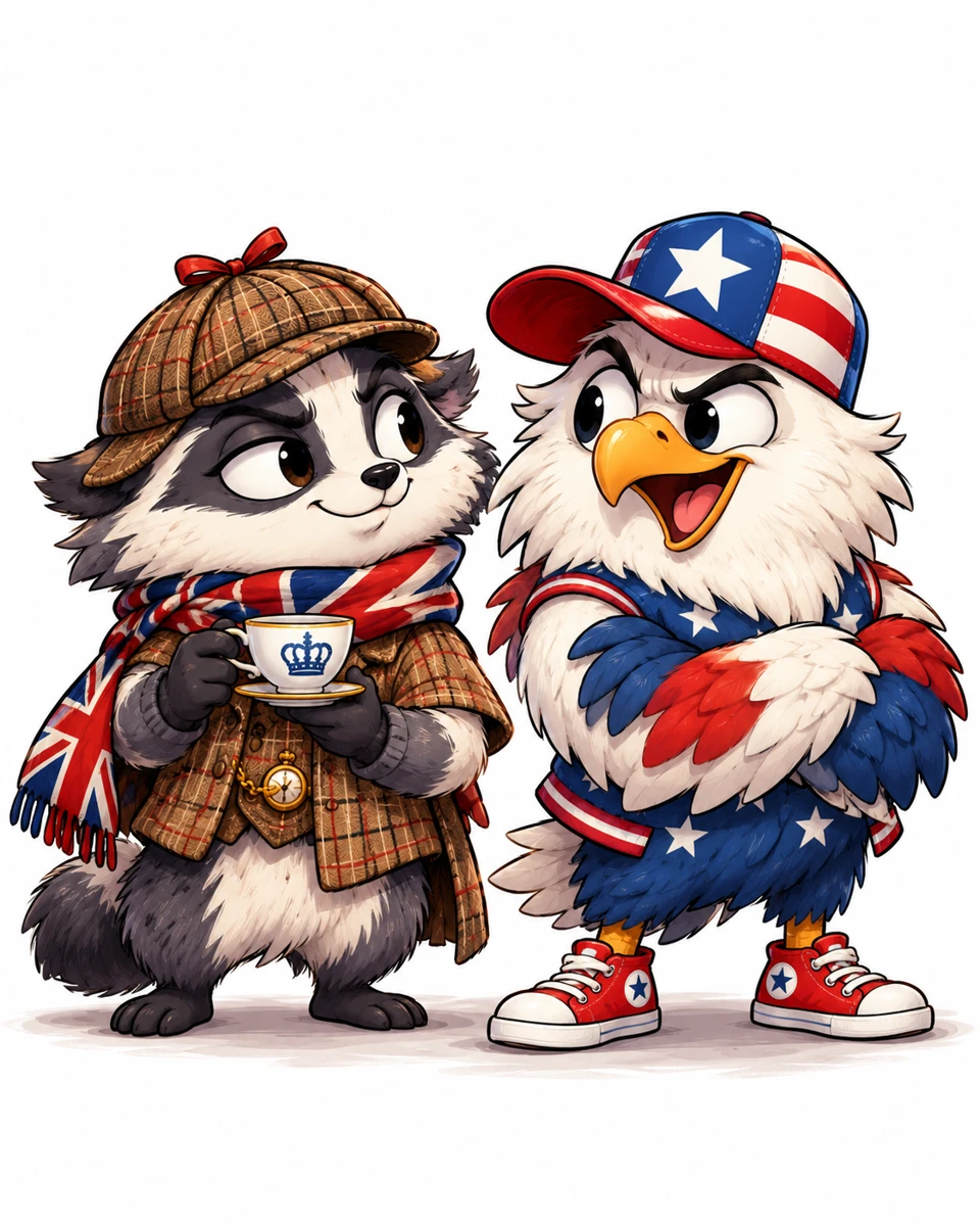 Brit & Ameri, the Draftlings representing mixed British and American English