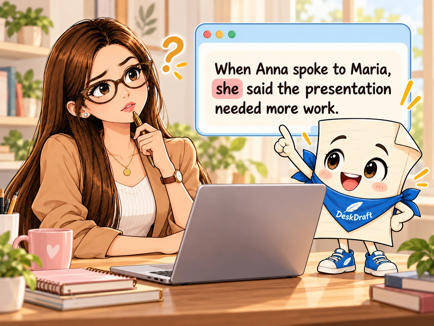 Who Is “She”? — original DeskDraft story artwork