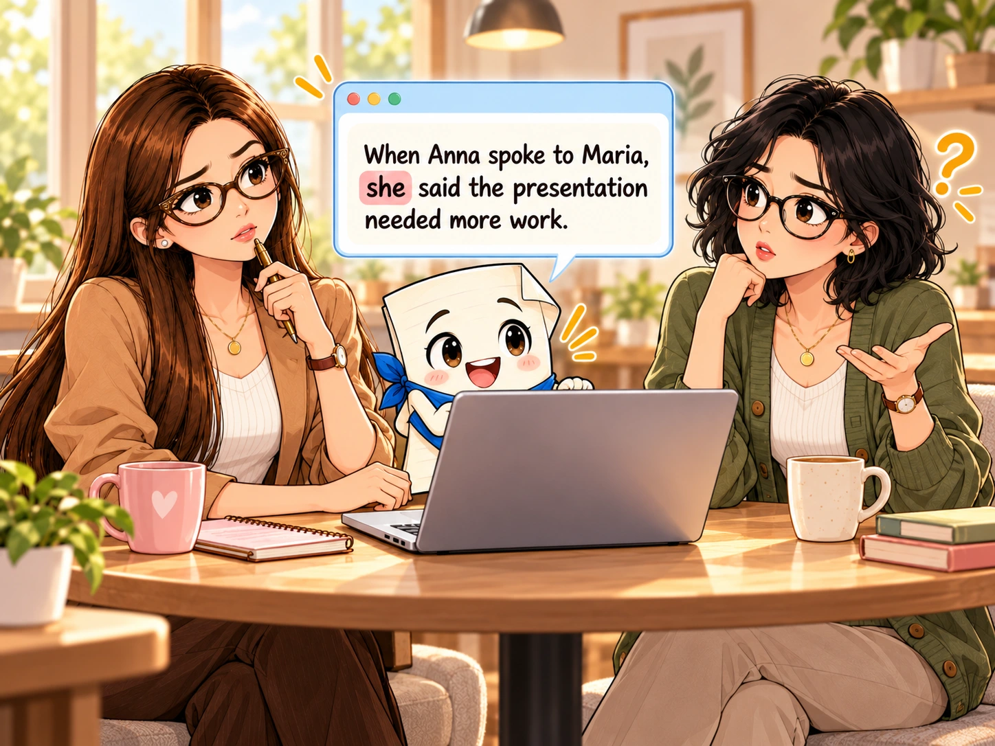 Paige tests Patricia’s sentence as a second reader
