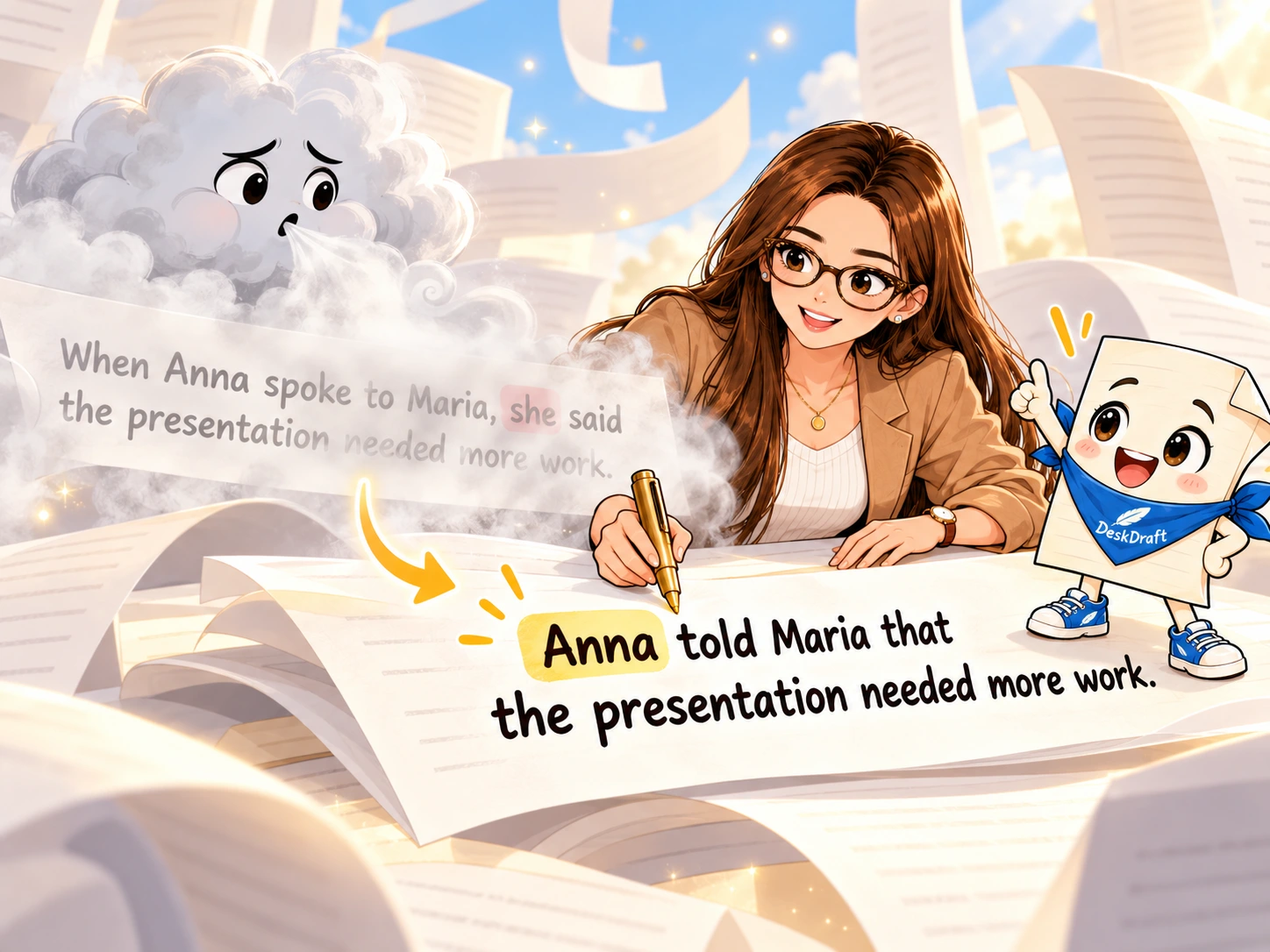 Inside Draftspace, Patricia makes the connection between words clear