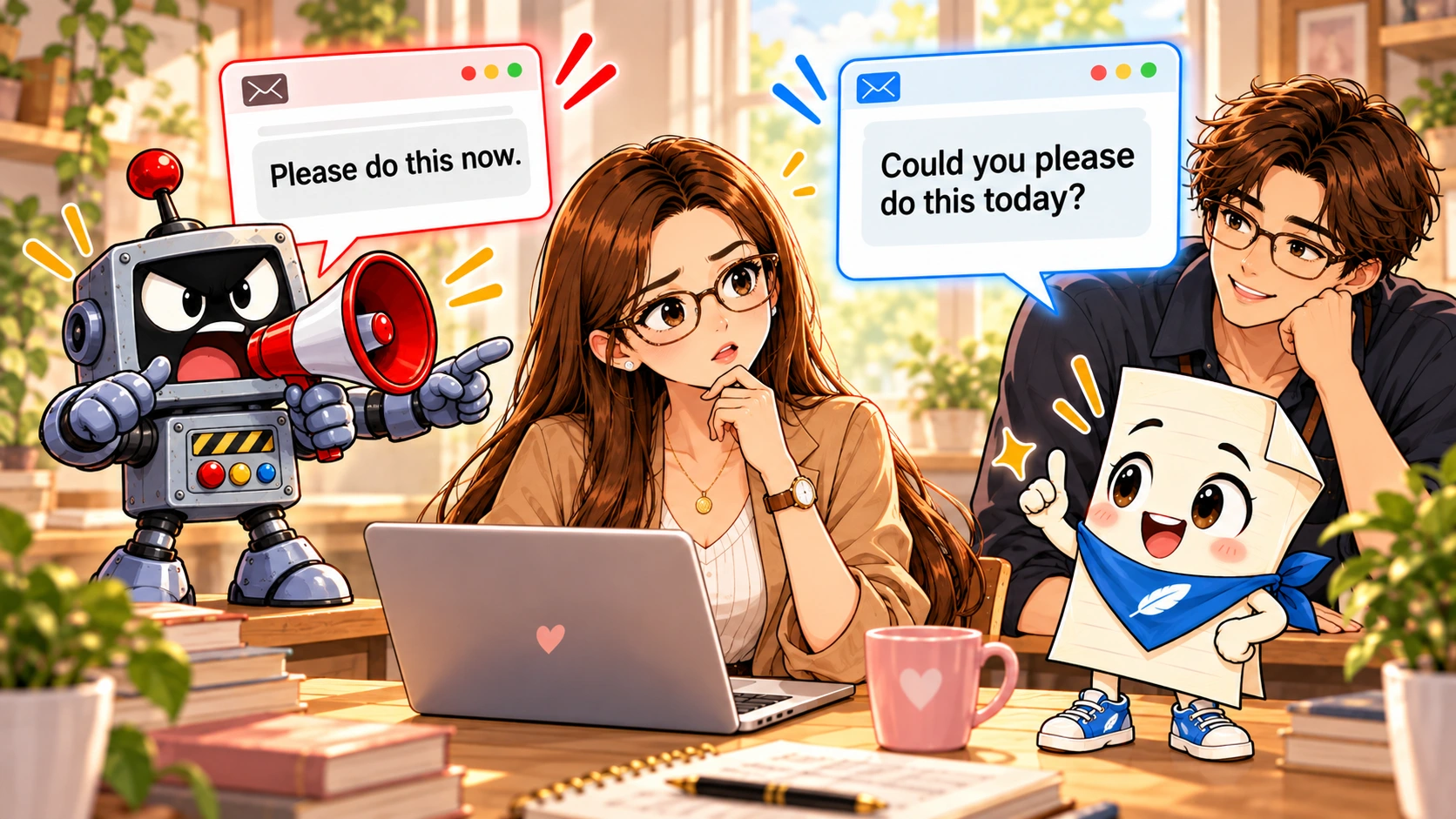 Patricia balances clear tasks and deadlines with respectful wording